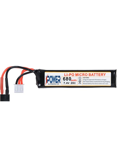 IPower 7.4V 680mAh 20c LiPo Battery For CYMA MOSFET AEP - Deans