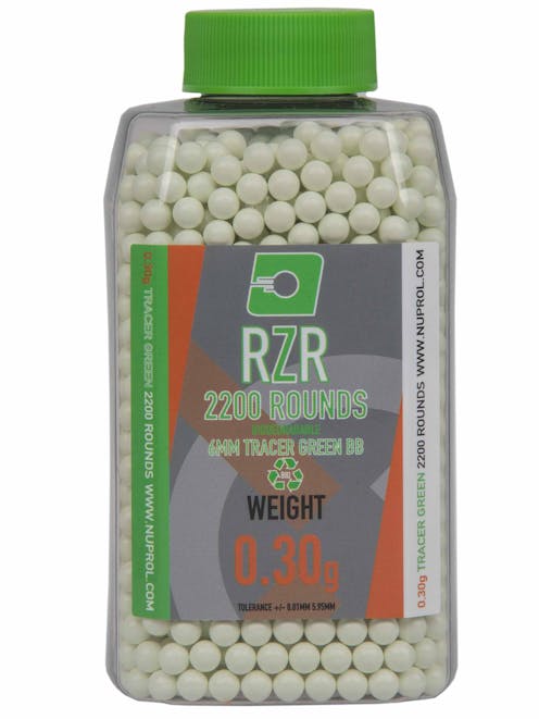 NUPROL RZR 0.30g Green Tracer BIO BB x 2200rnd