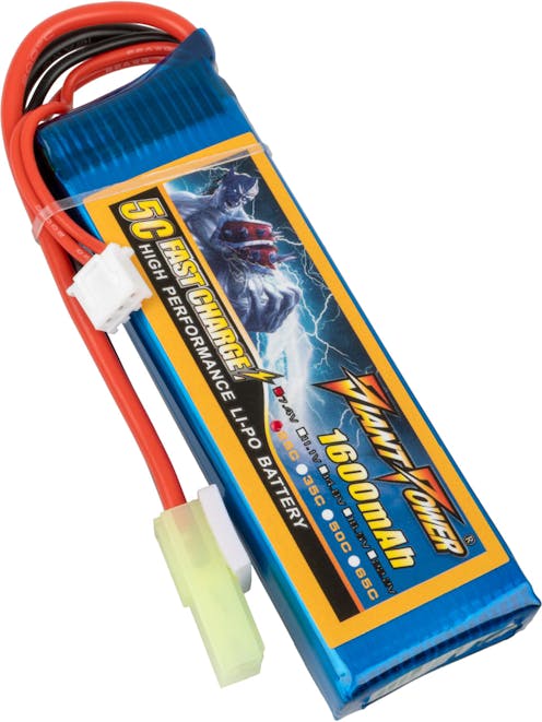 Giant Power 7.4v 1600mAh 25C LiPo Battery; Mini-Tamiya