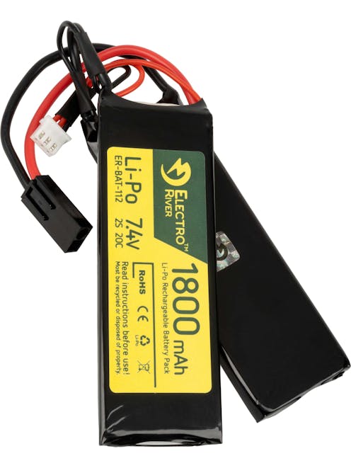 Electro River 7.4v 1800mAh 20C LiPo Flat Nunchuck Battery; Mini-Tamiya