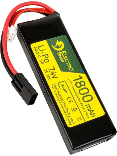 Electro River 7.4v 1800mAh 20C LiPo Block Battery; Mini-Tamiya
