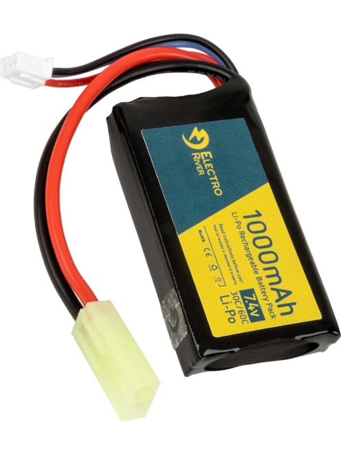 Electro River 7.4v 1000mAh 30C LiPo PEQ Battery; Mini-Tamiya