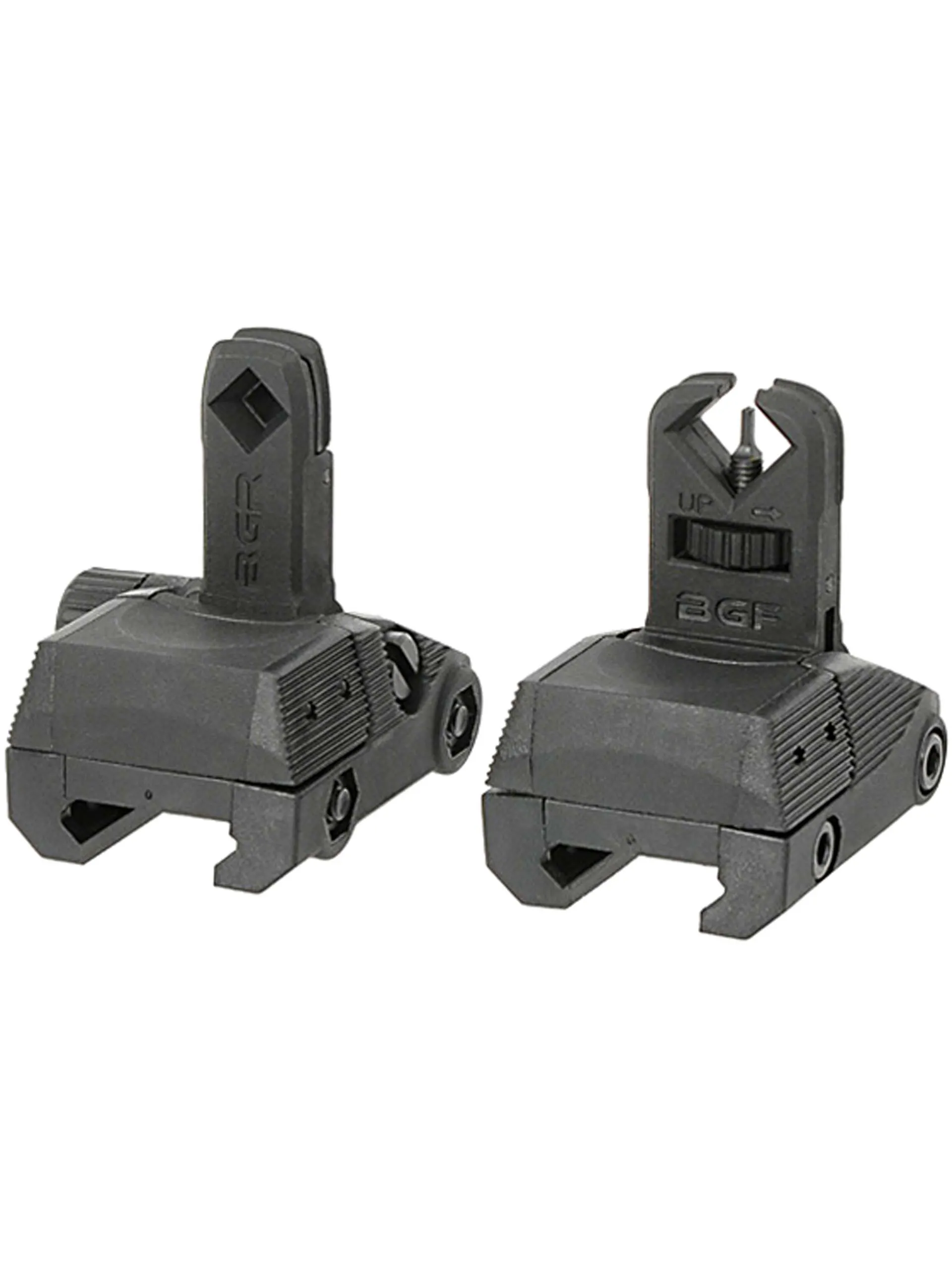 Flip-Up Front & Rear Backup Iron Sights Set – Fits 20mm Picatinny Rail – Black