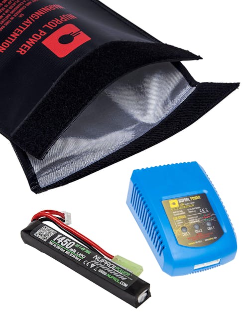 NUPROL M4 Buffer Tube LiPo Bundle; Mini-Tamiya