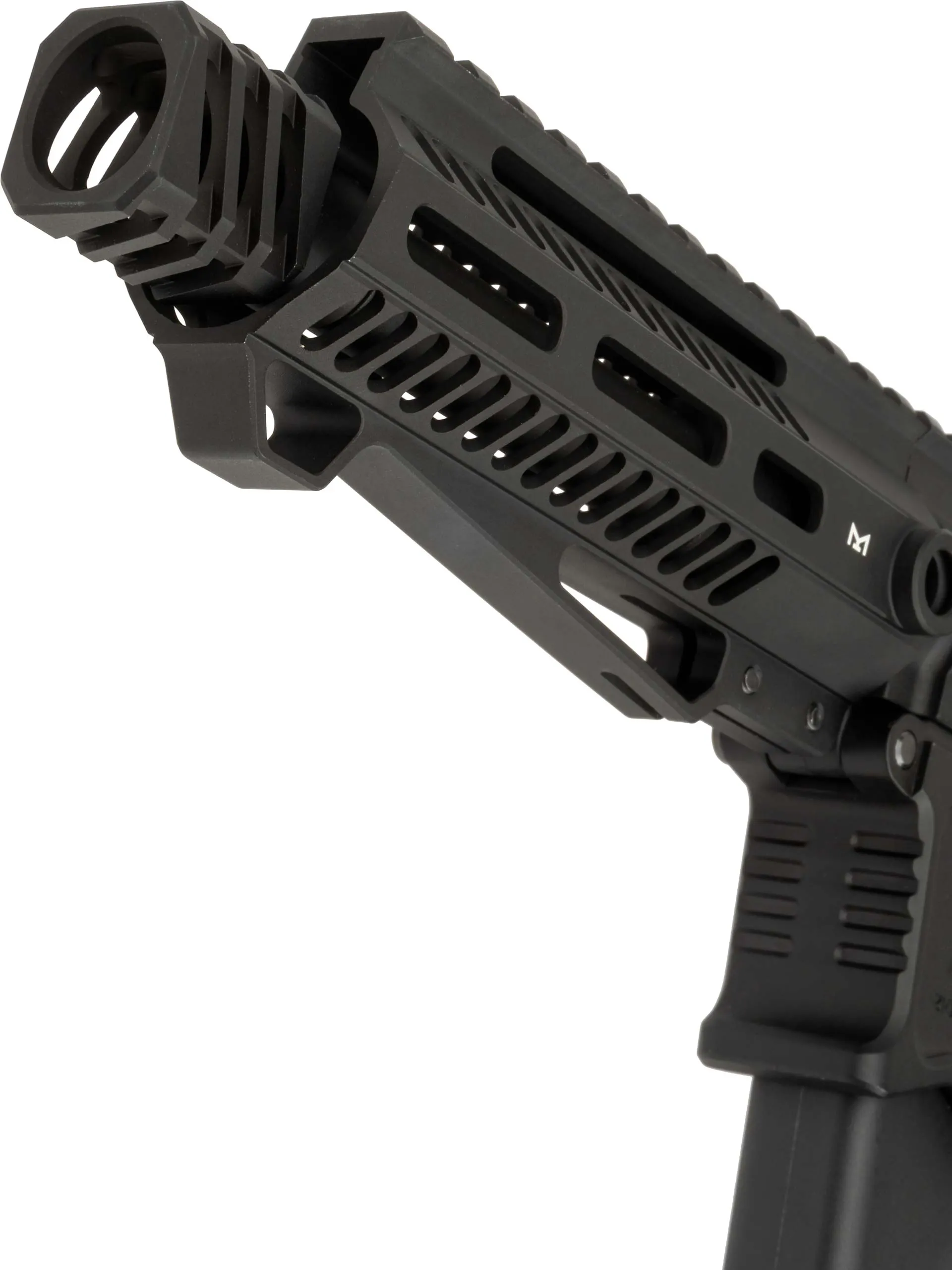 Zion Arms R&D Precision Licensed PW9 Mod 1 Long Rail Airsoft Rifle With Delta Stock Black 84328.1691994764