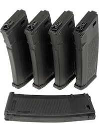 Specna Arms S-Mag 125rnd Mid-Cap Magazines for M4/AR-15 AEGs; 5 Pack