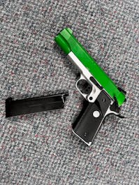 Army Armament BY-103968 R27 1911 MEU GBB Pistol; Silver; PTT Green