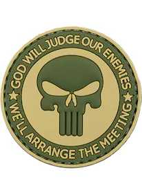 Patch Morale In PVC God Will Judge Our Enemies – Luminoso Al Buio (GITD) – Diametro 9 Cm – Adesivo Per Uniformi E Giacche - 2