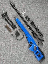 Snow Wolf BY-103638 SV98 Spring Bolt Action Sniper Rifle w/Scope & Bipod; PTT Blue