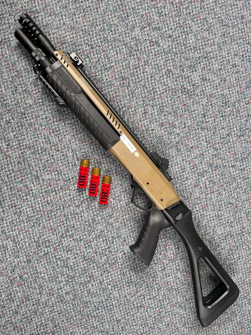 BO Dynamics BY-104389 FABARM STF 12 Compact Pump-Action Gas Shotgun; Dark Earth