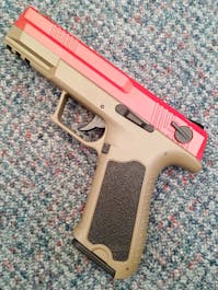 CYMA BY-104568 CM.127 ERGO-FA Electric AEP Pistol; Tan; PTT Red