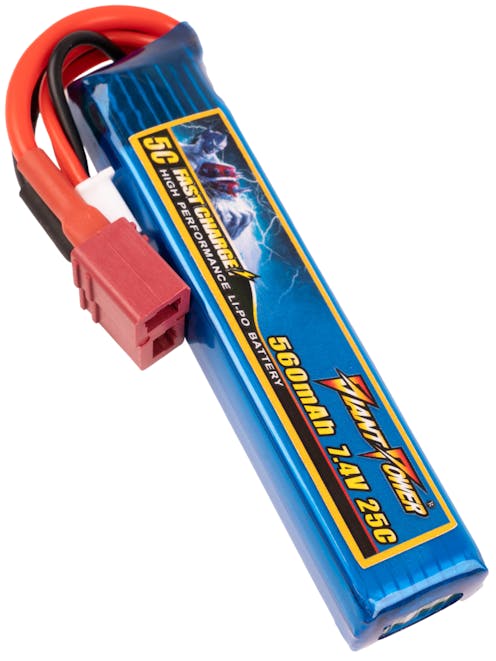 Giant Power 7.4v 560mAh 25c LiPo PDW/Autobot Stick Battery; Deans