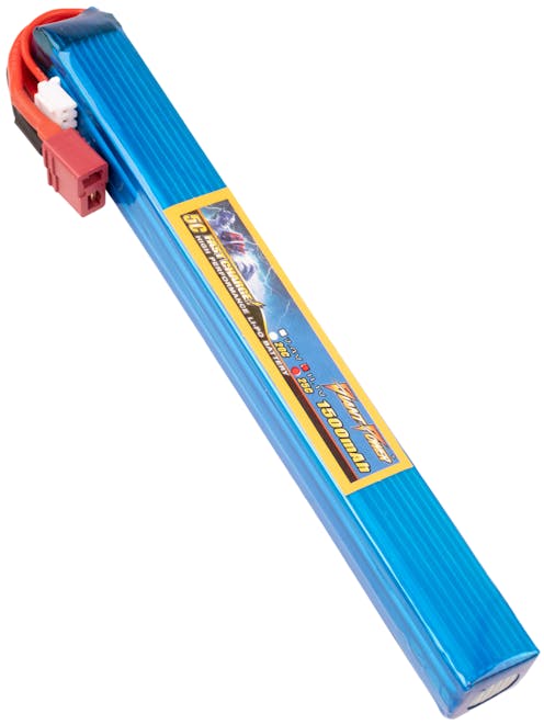 Giant Power 11.1V 1500mAh 25C LiPo Slim Stick Battery; Deans