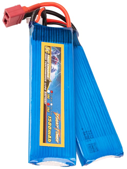 Giant Power 7.4V 1500mAh 25C LiPo Flat Nunchuck Battery; Deans