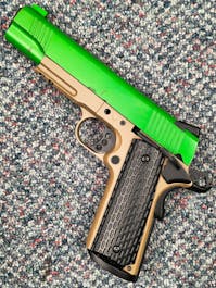 Army Armament BY-104822 R28 1911 MEU Pistol; Tactical; Dark Earth; PTT Green