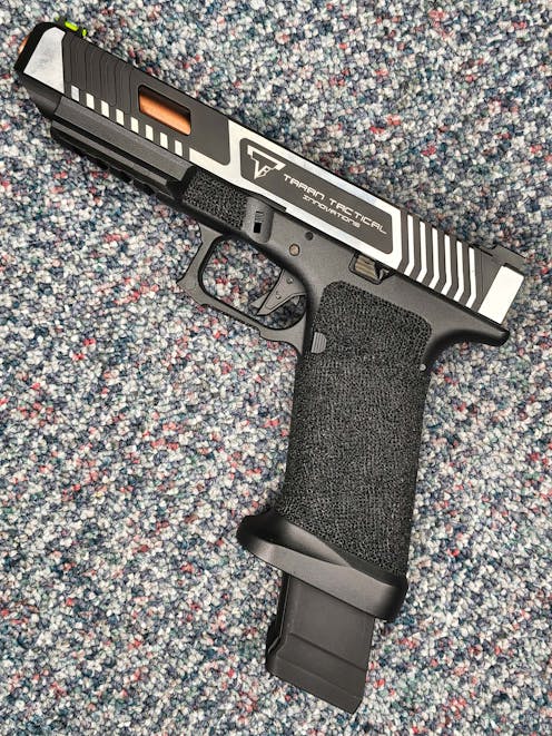 EMG BY-103704 Taran Tactical Innovations JW2 EU34 Combat Master GBB Pistol; Black / Silver