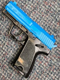 Umarex BY-103685 H&K USP Compact Spring Operated Airsoft Pistol; PTT Blue