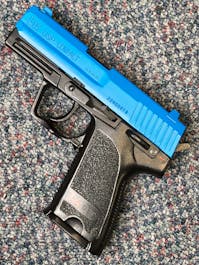 Umarex BY-103310 H&K USP Compact Spring Operated Airsoft Pistol; PTT Blue