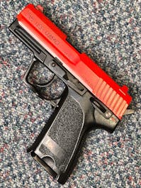 Umarex BY-103128 H&K USP Compact Spring Operated Airsoft Pistol; PTT Red