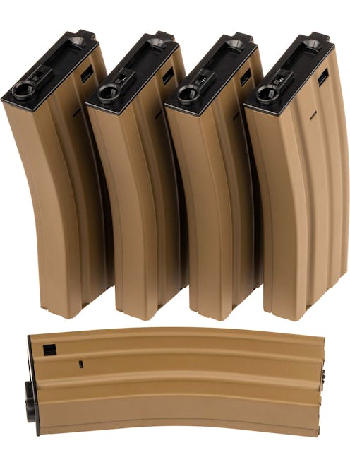 Specna Arms STANAG High-Cap Magazines for M4/AR-15 AEGs; 5-Pack