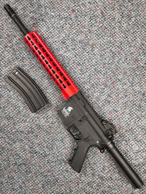 Lancer Tactical BY-102914 LT-19 M4 Carbine 10" Gen.2; PTT Red
