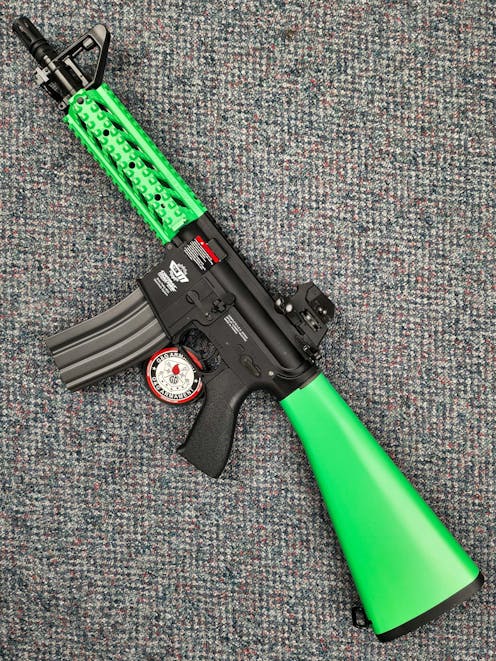 G&G Armament BY-105285 Combat Machine CM16 Raider Full Stock Assault Rifle; Two Tone Green