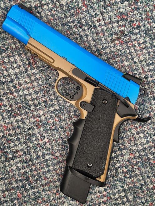 Army Armament BY-104905 - R32 1911 MEU Pistol; Sandstorm; PTT Blue