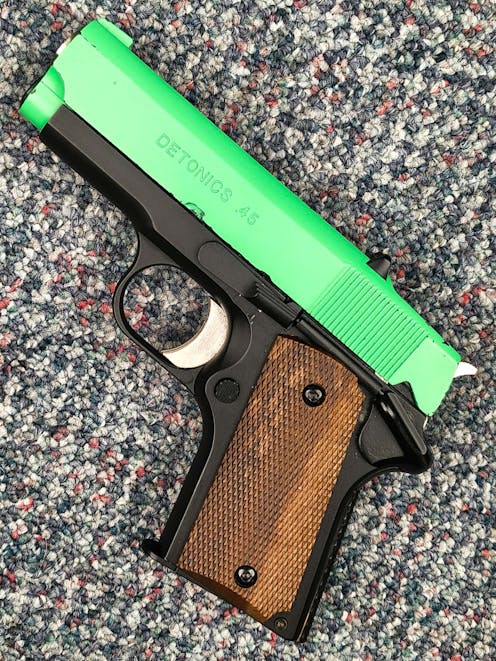 Army Armament BY-104799 - R45A1 1911 Compact GBB Pistol; Black; PTT Green