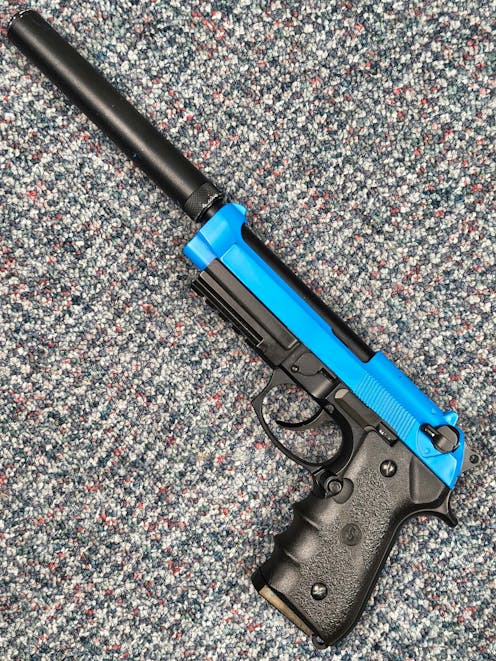 LS BY-104840 M9 GBB Pistol; Covert Operations; PTT Blue