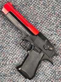 Cybergun BY-105221 Desert Eagle .50AE CO2 GBB Pistol; FULL AUTO; Black; PTT Red