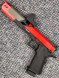 RAVEN BY-105273 Dragon 7 GBB Pistol w/BDS; Grey; PTT Red