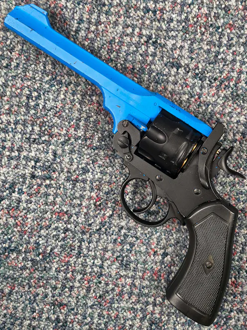 WELL BY-105576 - G293A MKVI Webley 6mm CO2 Revolver; PTT Blue