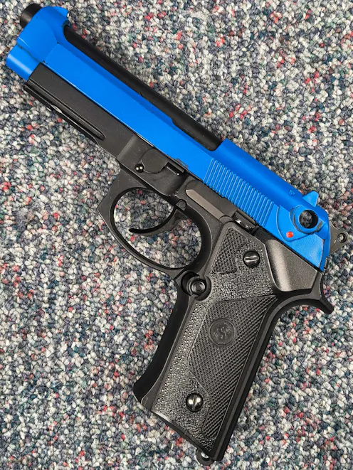SRC BY-104141 - B92 Vertec Model GBB Pistol; PTT Blue