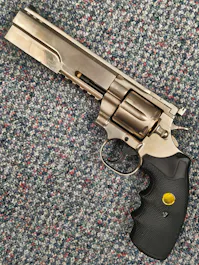 King Arms BY-105370 - Python "EVIL" .357 Magnum Airsoft Revolver; Silver; CO2