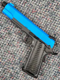 Army Armament BY-105275 - R28 1911 MEU Pistol; Black/Tactical; PTT Blue