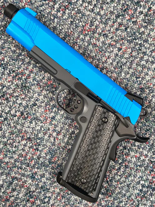 Army Armament BY-105275 - R28 1911 MEU Pistol; Black/Tactical; PTT Blue