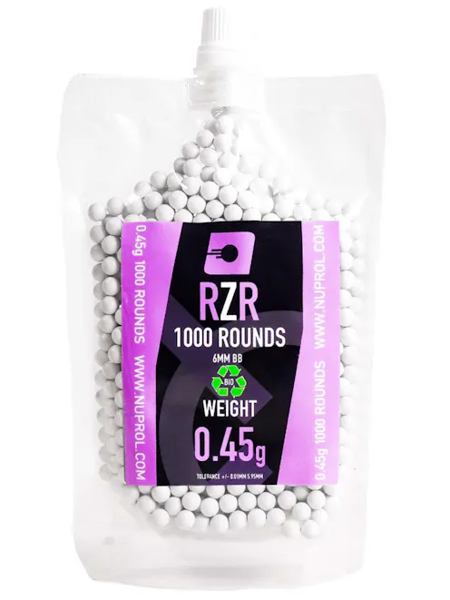 NUPROL 0.45g RZR Airsoft BIO BBs; 1000rnd