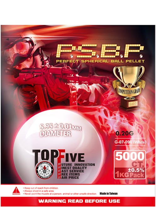 G&G Armament 0.20g P.S.B.P Competition Grade 6mm BBs; 1KG Bag