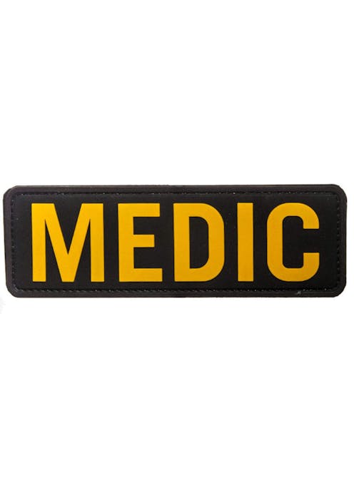 Medic PVC Velcro Patch Large - Black