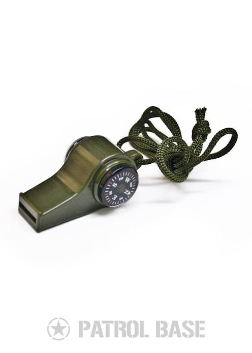 mil-com plastic whistle on lanyard