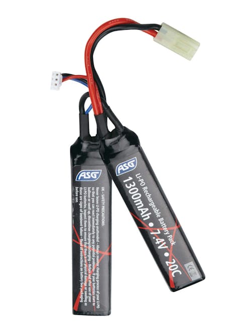 ASG - 7.4V 1300mAh 25c LiPo Crane Stock Battery