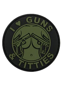Guns & Titties PVC Patch - Olive Green