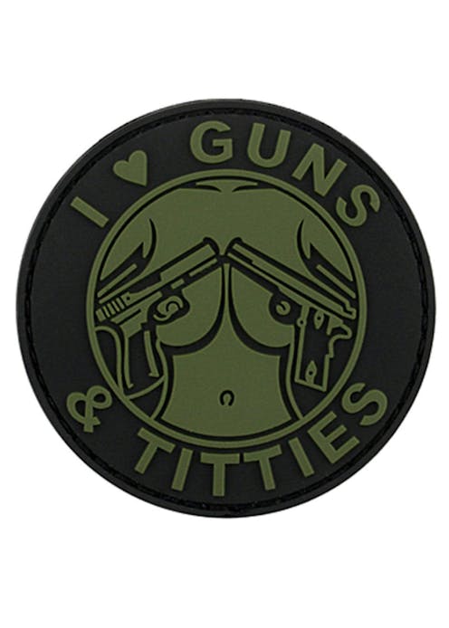 Guns & Titties PVC Patch - Olive Green