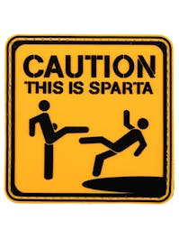 8Fields Tactical - Caution This Is Sparta Rubber Patch - Yellow