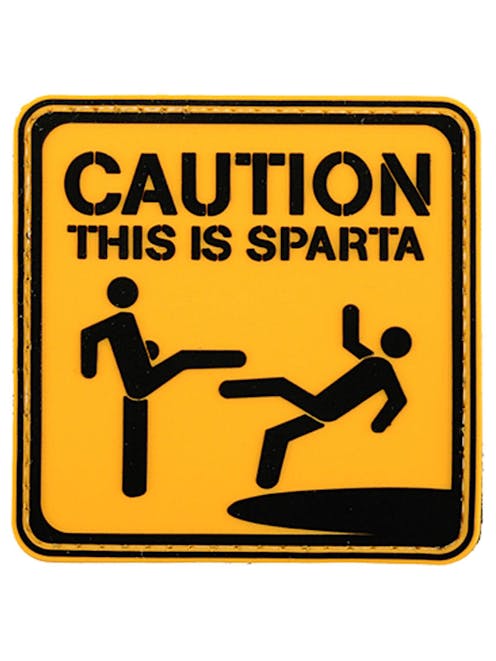 8Fields Tactical - Caution This Is Sparta Rubber Patch - Yellow