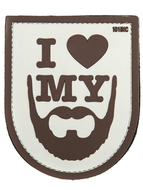 101 Inc. - I Love My Beard PVC 3D Patch - Sand / Brown
