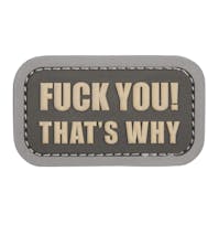 101 Inc. - Fuck You That's Why PVC 3D Patch - Grey