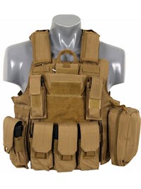 8Fields Tactical Combat Vest w/ Releasable Armour System Coyote Tan
