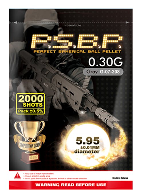 G&G Armament 0.30g P.S.B.P Competition Grade 6mm BBs; 2000rnd Bag